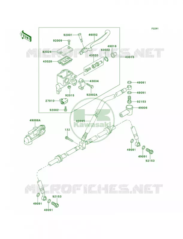 Front Master Cylinder Kawasaki QUAD 360 2013 Prairie 360 4x4  KVF360ADF
