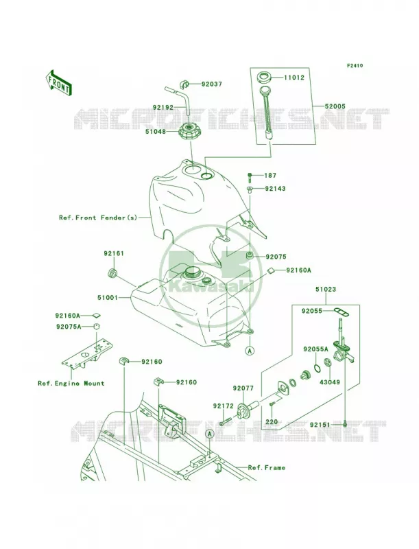 Fuel Tank Kawasaki QUAD 360 2013 Prairie 360 4x4  KVF360ADF