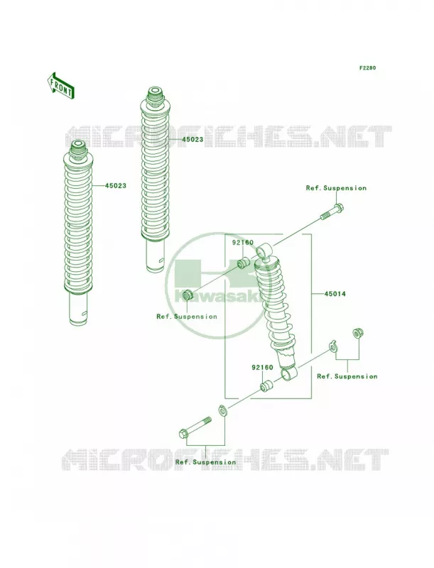 Shock Absorbers Kawasaki QUAD 360 2013 Prairie 360 4x4  KVF360ADF