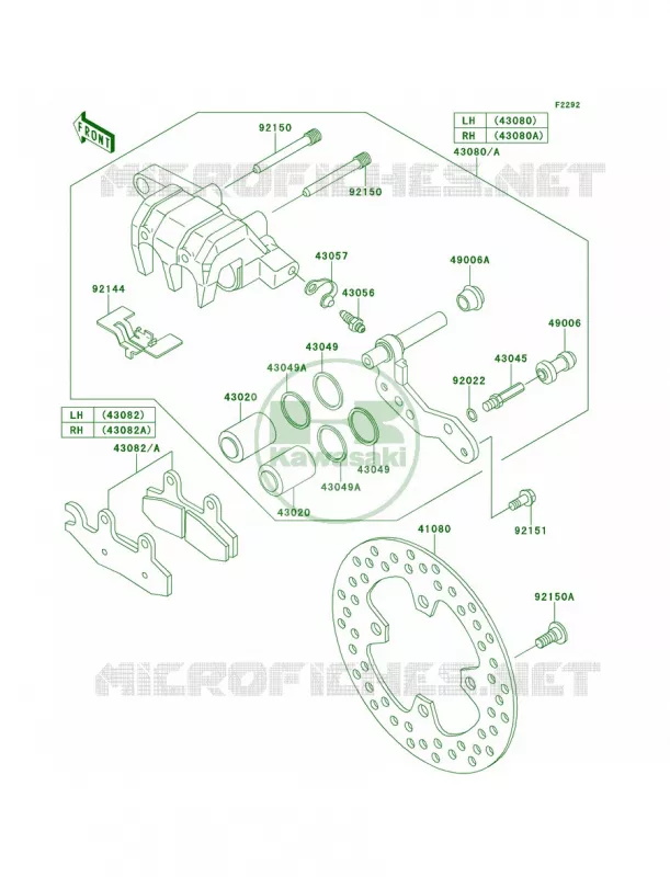 Front BrakeFBF Kawasaki QUAD 650 2013 Brute Force 650 4x4i  KVF650FDF