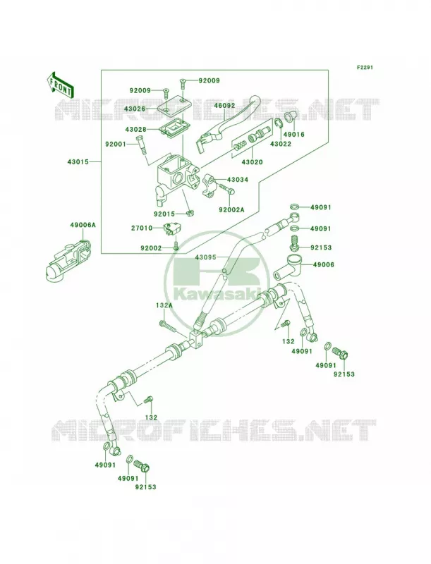 Front Master Cylinder Kawasaki QUAD 650 2013 Brute Force 650 4x4i  KVF650FDF