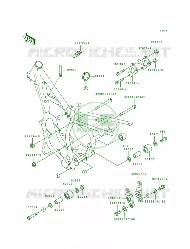 Frame Fitting Kawasaki MOTOS 200 1991 KDX200  KDX200-E3