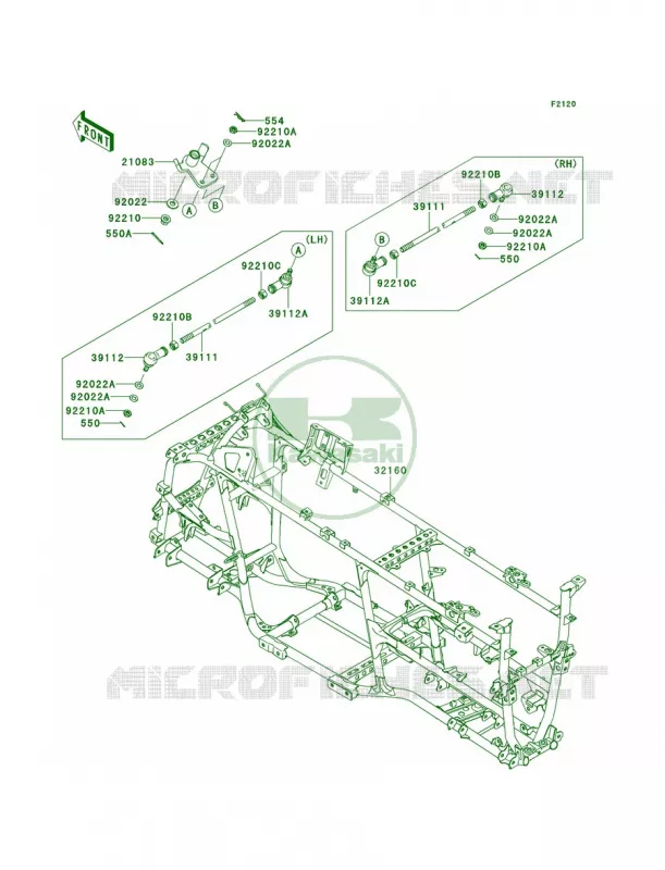Frame Kawasaki QUAD 750 2012 Brute Force 750 4x4i  KVF750LCF