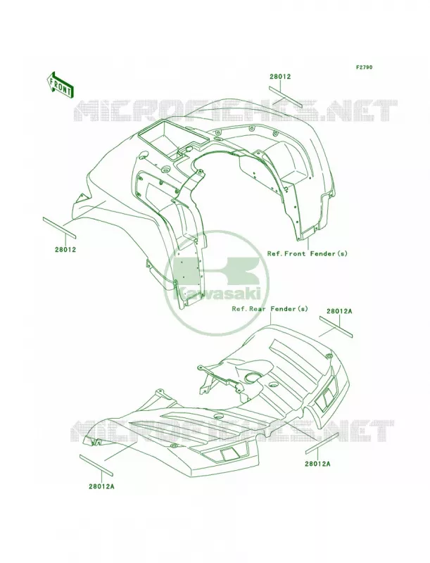 ReflectorsCN Kawasaki QUAD 750 2012 Brute Force 750 4x4i EPS  KVF750JCS