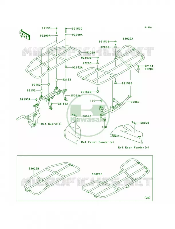 Carriers Kawasaki QUAD 650 2012 Brute Force 650 4x4i  KVF650FCF