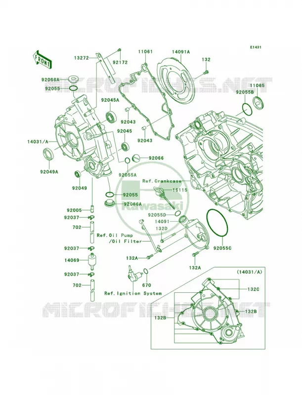Engine Covers Kawasaki QUAD 650 2012 Brute Force 650 4x4i  KVF650FCS