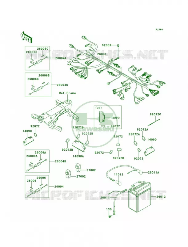 Chassis Electrical Equipment Kawasaki QUAD 360 2012 Prairie 360 4x4  KVF360ACF