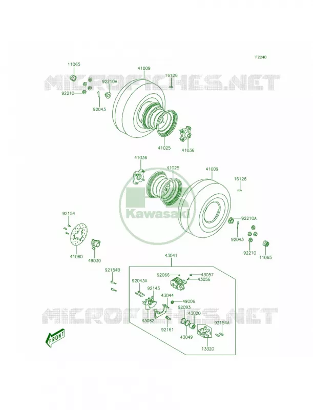 Rear Hub Kawasaki QUAD 300 2012 Brute Force 300  KVF300CCF
