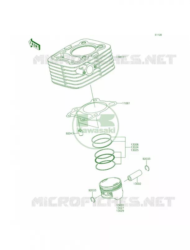 CylinderPistons Kawasaki MOTOS 140 2013 KLX140L  KLX140BDF