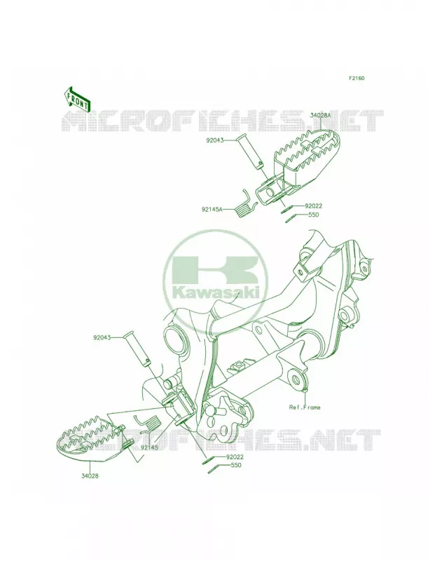 Footrests Kawasaki MOTOS 140 2013 KLX140L  KLX140BDF