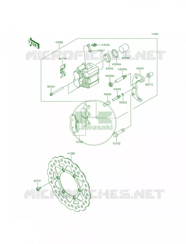 Front Brake Kawasaki MOTOS 140 2013 KLX140L  KLX140BDF