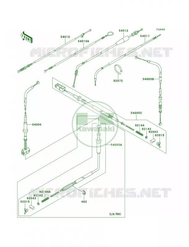 Cables Kawasaki QUAD 250 2010 Bayou 250  KLF250AAF