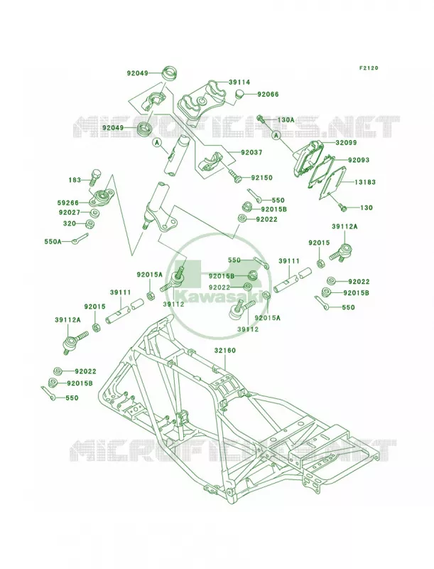 Frame Kawasaki QUAD 250 2010 Bayou 250  KLF250AAF