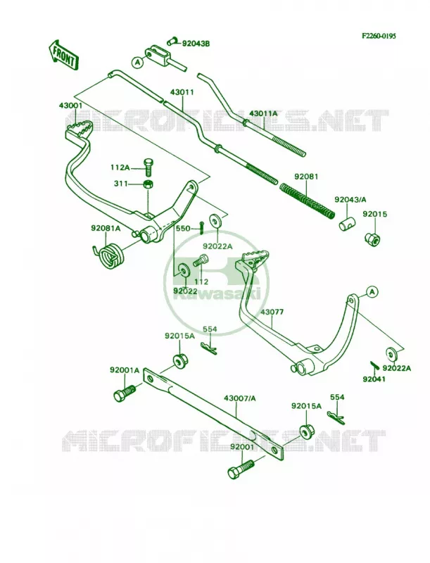 Brake Pedal Kawasaki MOTOS 80 1990 KD80  KD80-N3