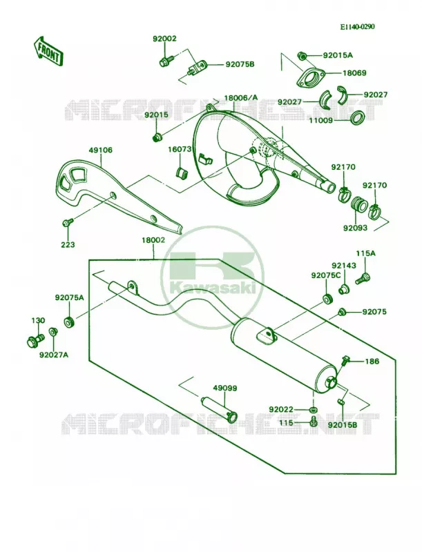 Mufflers Kawasaki MOTOS 80 1990 KD80  KD80-N3