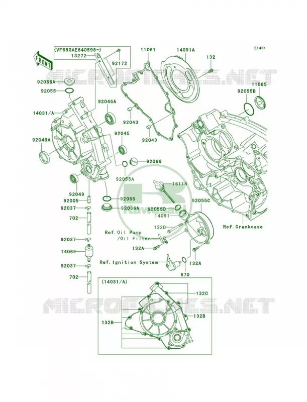 Engine Covers Kawasaki QUAD 650 2010 Brute Force 650 4x4  KVF650DAF