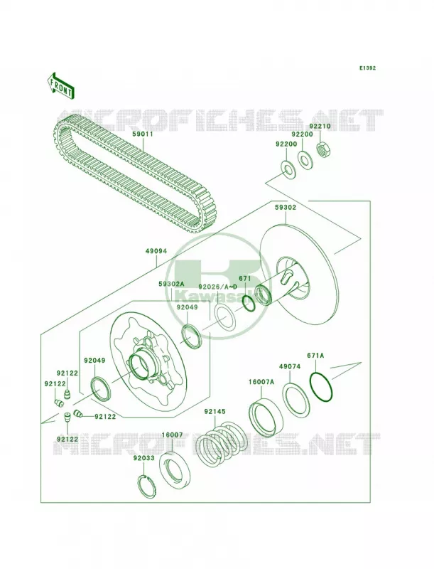 Driven ConverterDrive Belt Kawasaki QUAD 360 2010 Prairie 360 4X4 Realtree APG HD  KVF360CAF