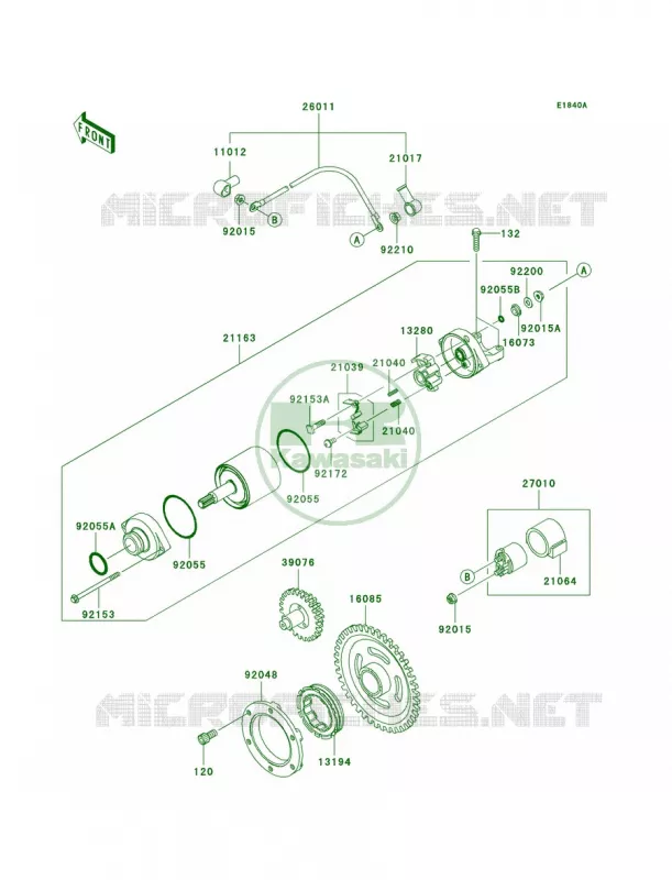 Starter MotorA9FAAF Kawasaki QUAD 360 2009 Prairie 360 4X4  KVF360A9F