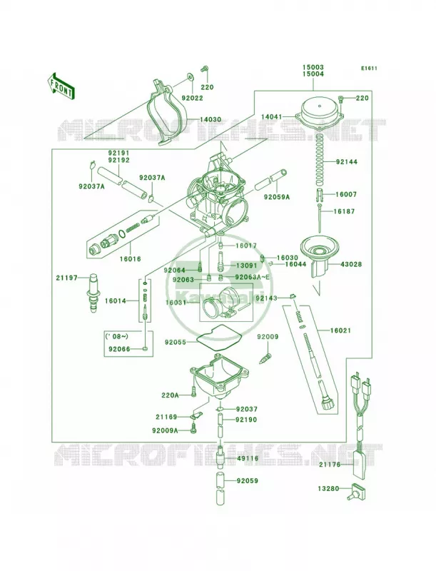 Carburetor Kawasaki QUAD 360 2009 Prairie 360  KVF360B9F