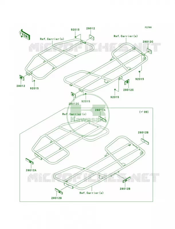 ReflectorsCN Kawasaki QUAD 650 2009 Brute Force 650 4x4i  KVF650F9F