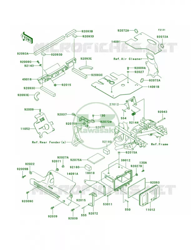 Frame Fittings Kawasaki QUAD 360 2009 Prairie 360 4X4 Hardwoods Green HD  KVF360C9F