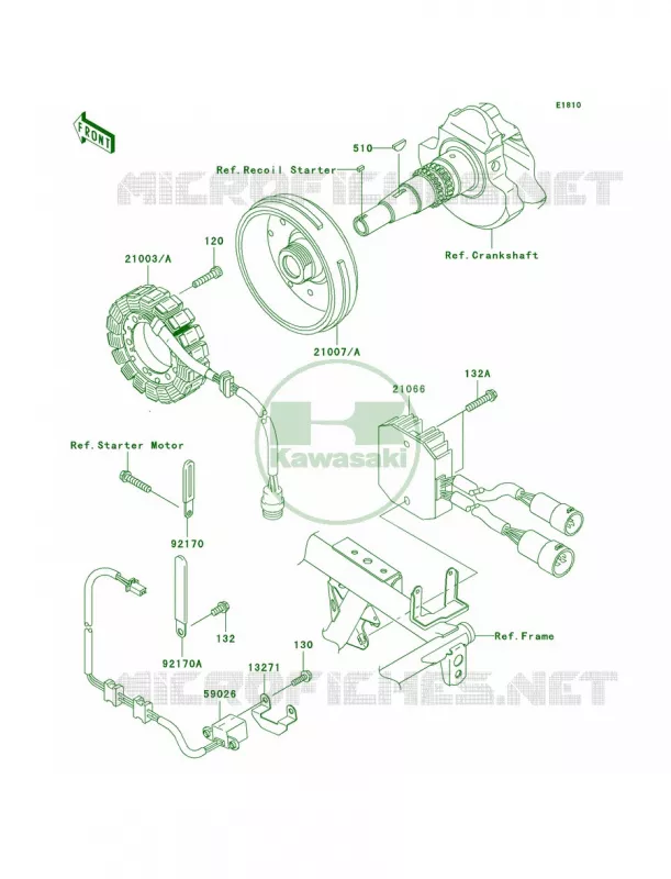 Generator Kawasaki QUAD 650 2008 Brute Force 650 4x4  KVF650D8F