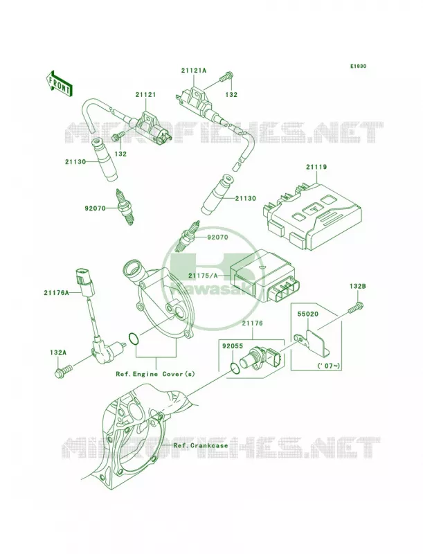 Ignition System Kawasaki QUAD 650 2008 Brute Force 650 4x4  KVF650D8F
