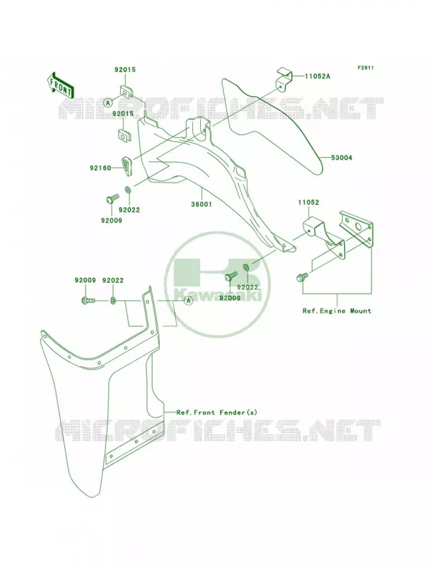 Side Covers Kawasaki QUAD 360 2008 Prairie 360 4X4  KVF360A8F