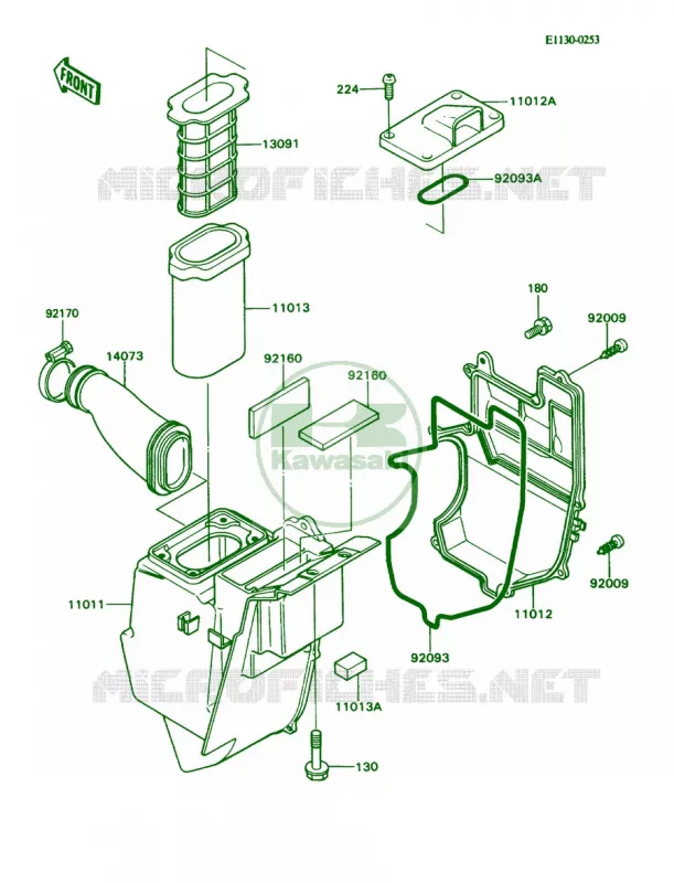 Air Cleaner Kawasaki MOTOS 80 1989 KD80  KD80-N2