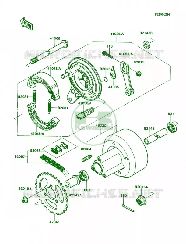 Rear Hub Kawasaki MOTOS 80 1989 KD80  KD80-N2