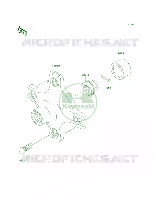 Rear Hub Kawasaki QUAD 360 2008 Prairie 360  KVF360B8F