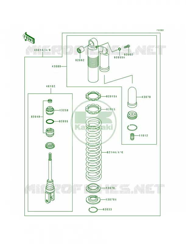 Shock Absorber Kawasaki MOTOS 200 1989 KDX200  KDX200-E1