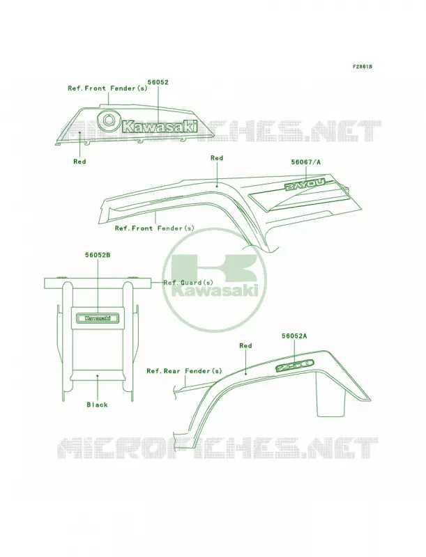 DecalsRedA7F Kawasaki QUAD 250 2007 Bayou 250  KLF250A7F