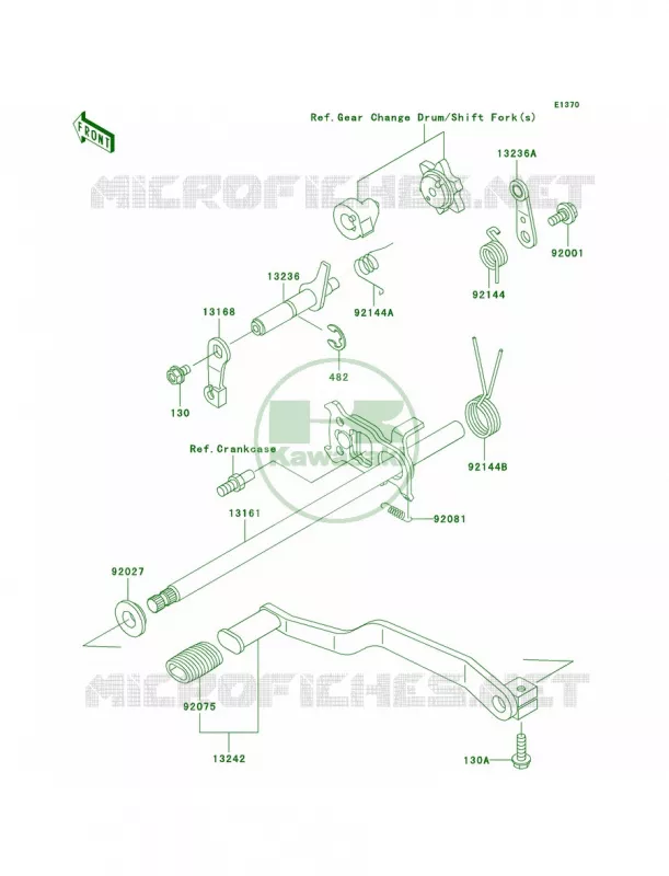 Gear Change Mechanism Kawasaki QUAD 250 2007 Bayou 250  KLF250A7F
