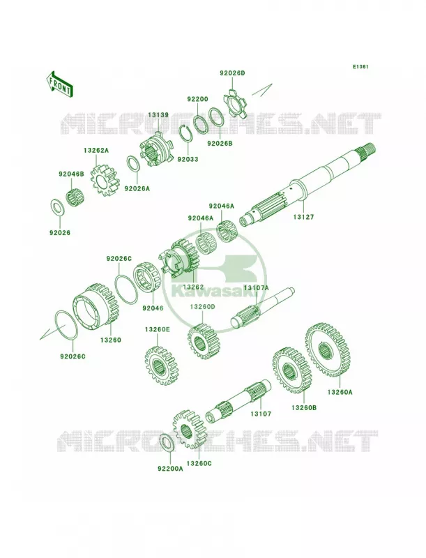 Transmission Kawasaki QUAD 360 2007 Prairie 360 4X4  KVF360A7F