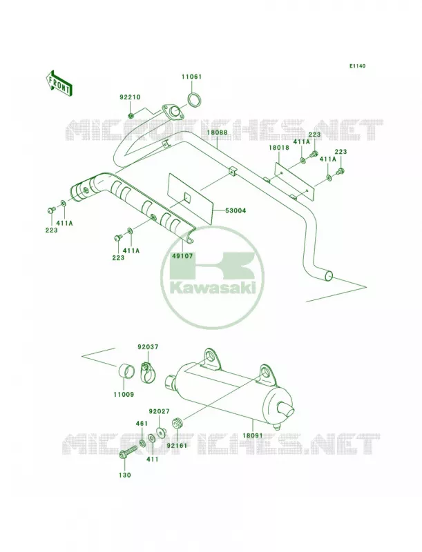Mufflers Kawasaki QUAD 360 2007 Prairie 360  KVF360B7F
