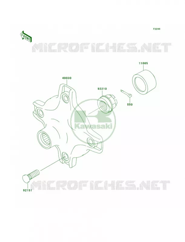 Rear Hub Kawasaki QUAD 360 2007 Prairie 360  KVF360B7F