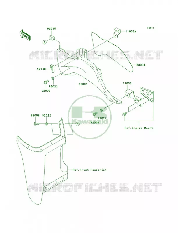 Side Covers Kawasaki QUAD 360 2007 Prairie 360  KVF360B7F