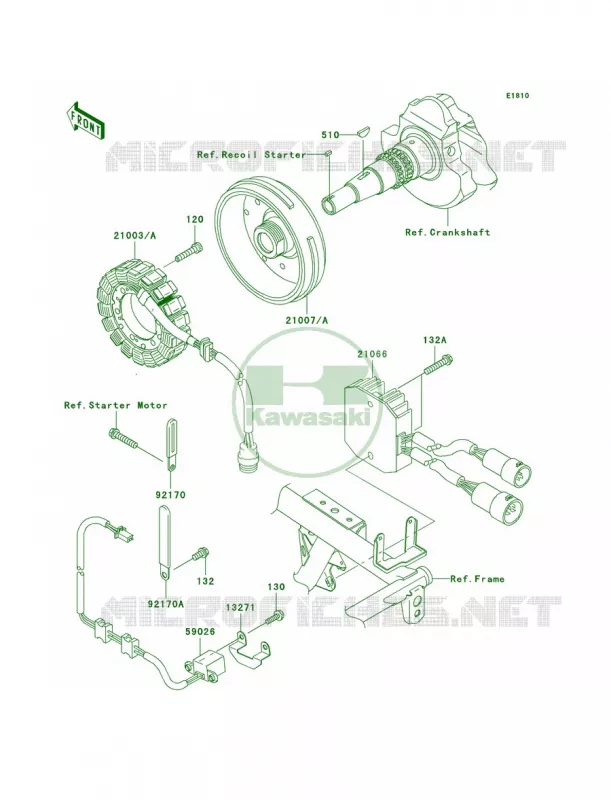 Generator Kawasaki QUAD 650 2007 Brute Force 650 4x4  KVF650D7F