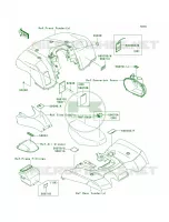 Labels pour Kawasaki Brute Force 650 4x4 Hardwoods Green HD 2007