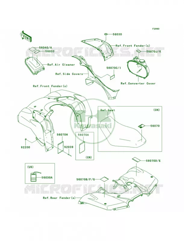 Labels Kawasaki QUAD 750 2007 Brute Force 750 4x4i  KVF750A7F