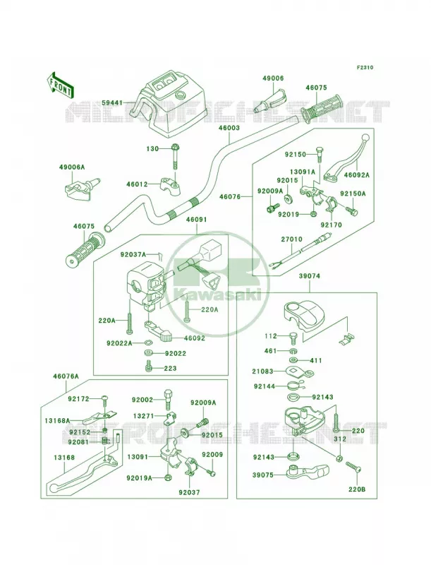 Handlebar Kawasaki QUAD 250 2006 Bayou 250  KLF250A6F