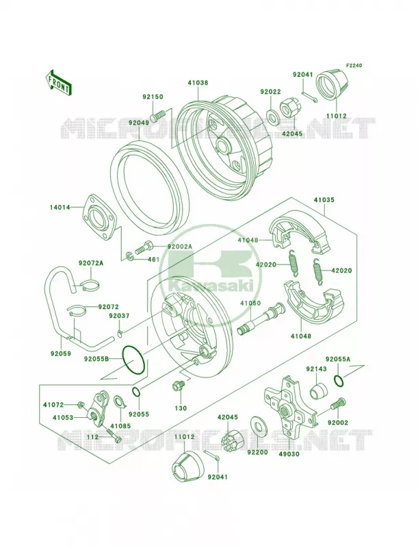 Rear Hub Kawasaki QUAD 250 2006 Bayou 250  KLF250A6F