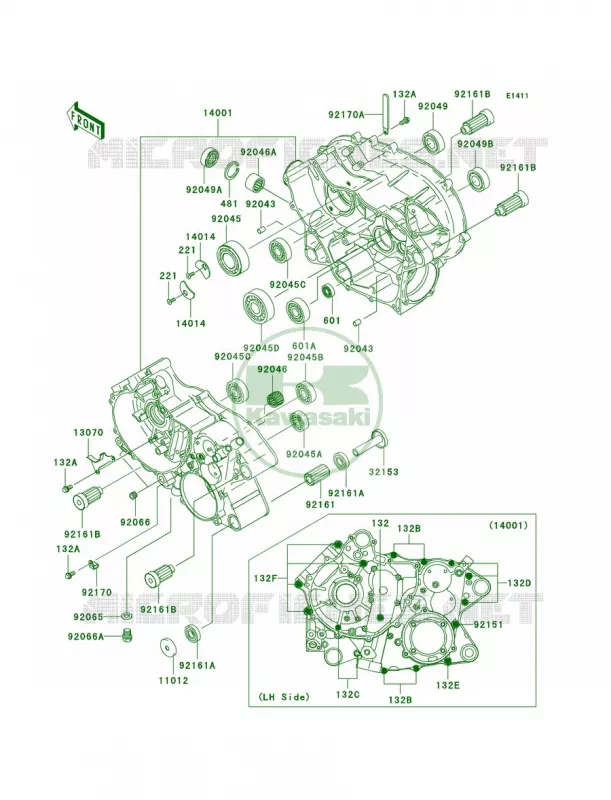 Crankcase Kawasaki QUAD 360 2006 Prairie 360 4X4  KVF360A6F