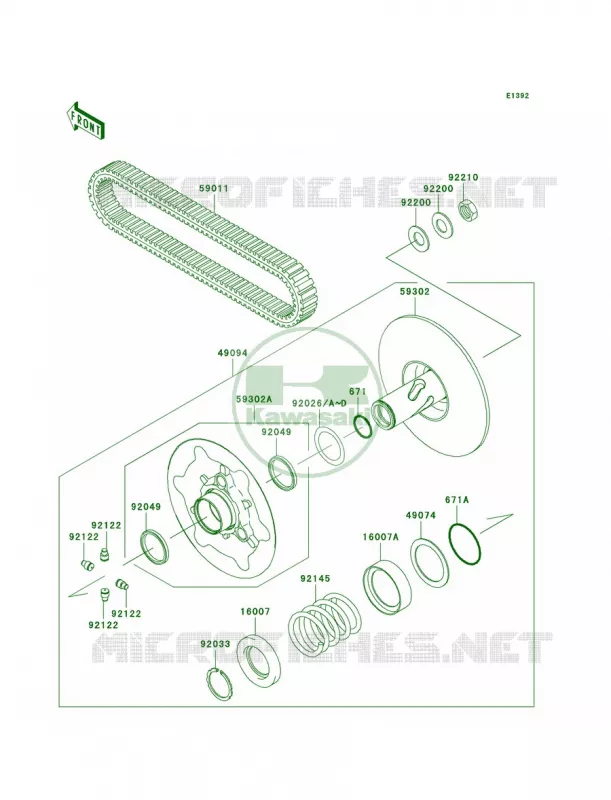 Driven ConverterDrive Belt Kawasaki QUAD 360 2006 Prairie 360 4X4  KVF360A6F