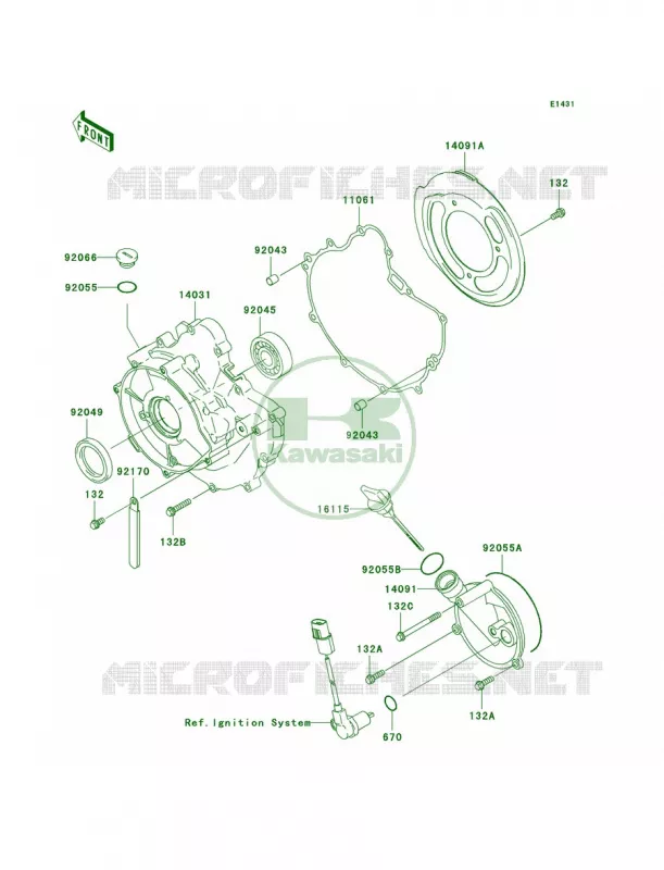 Engine Covers Kawasaki QUAD 360 2006 Prairie 360 4X4  KVF360A6F