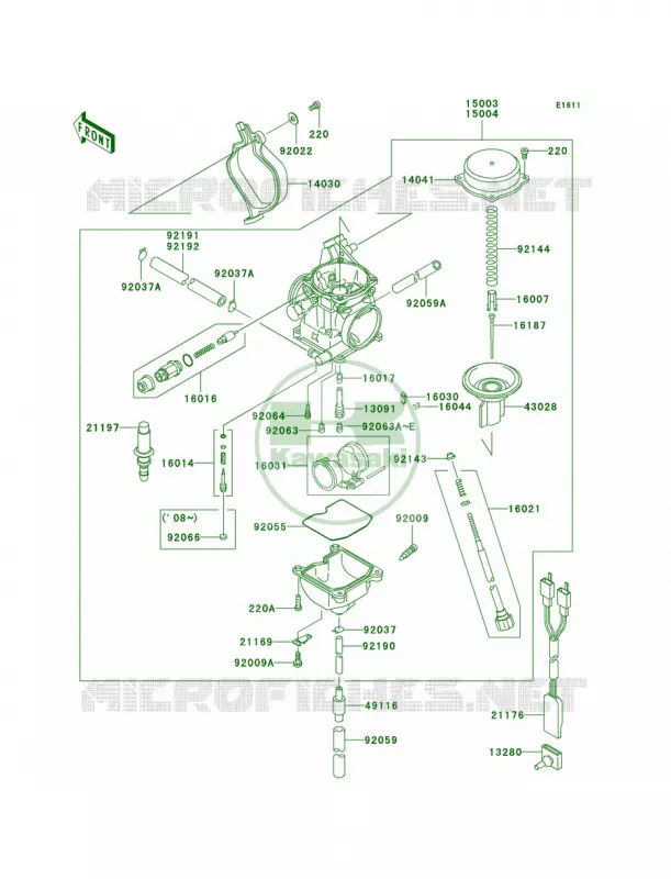 Carburetor Kawasaki QUAD 360 2006 Prairie 360  KVF360B6F