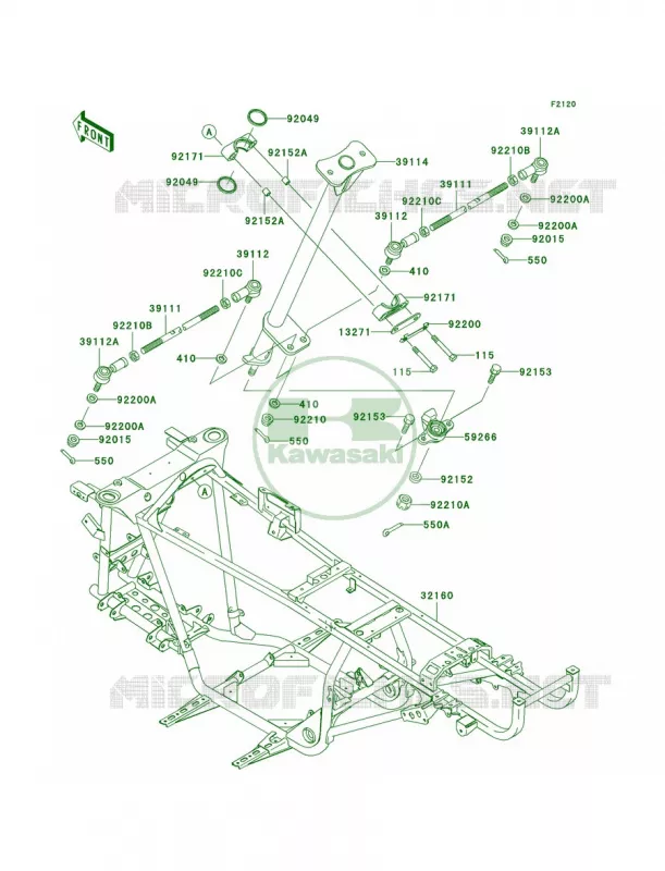 Frame Kawasaki QUAD 360 2006 Prairie 360  KVF360B6F