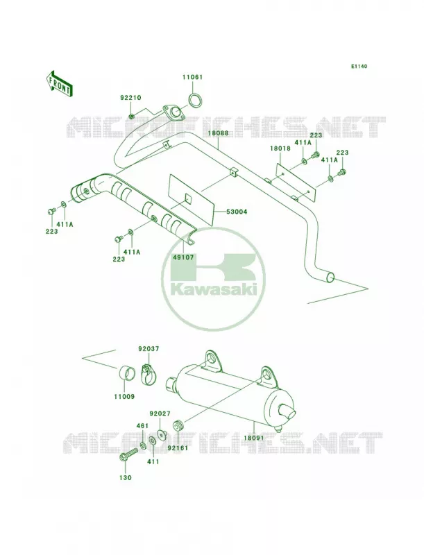 Mufflers Kawasaki QUAD 360 2006 Prairie 360  KVF360B6F