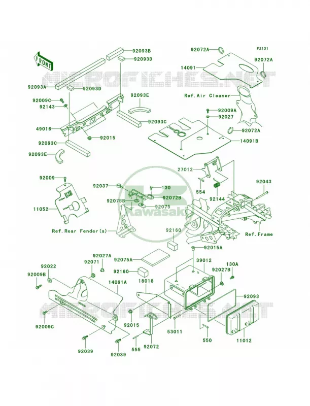 Frame Fittings Kawasaki QUAD 360 2006 Prairie 360 4X4 Hardwoods Green HD  KVF360C6F